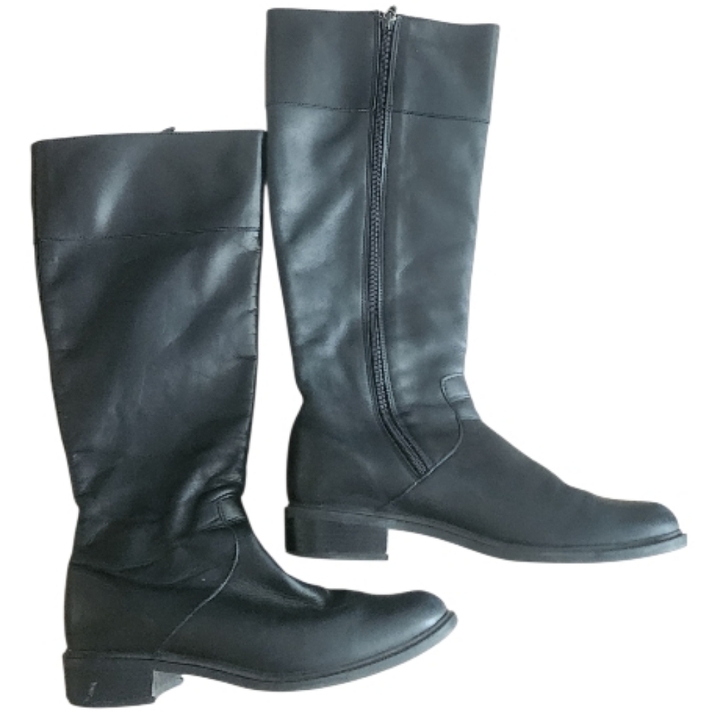 Santana Canada Black Leather Knee High Boots Sz 7